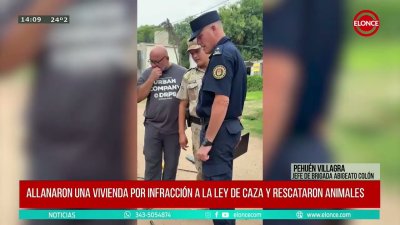 Allanaron una vivienda por infracci&oacute;n a la ley de caza y rescataron animales